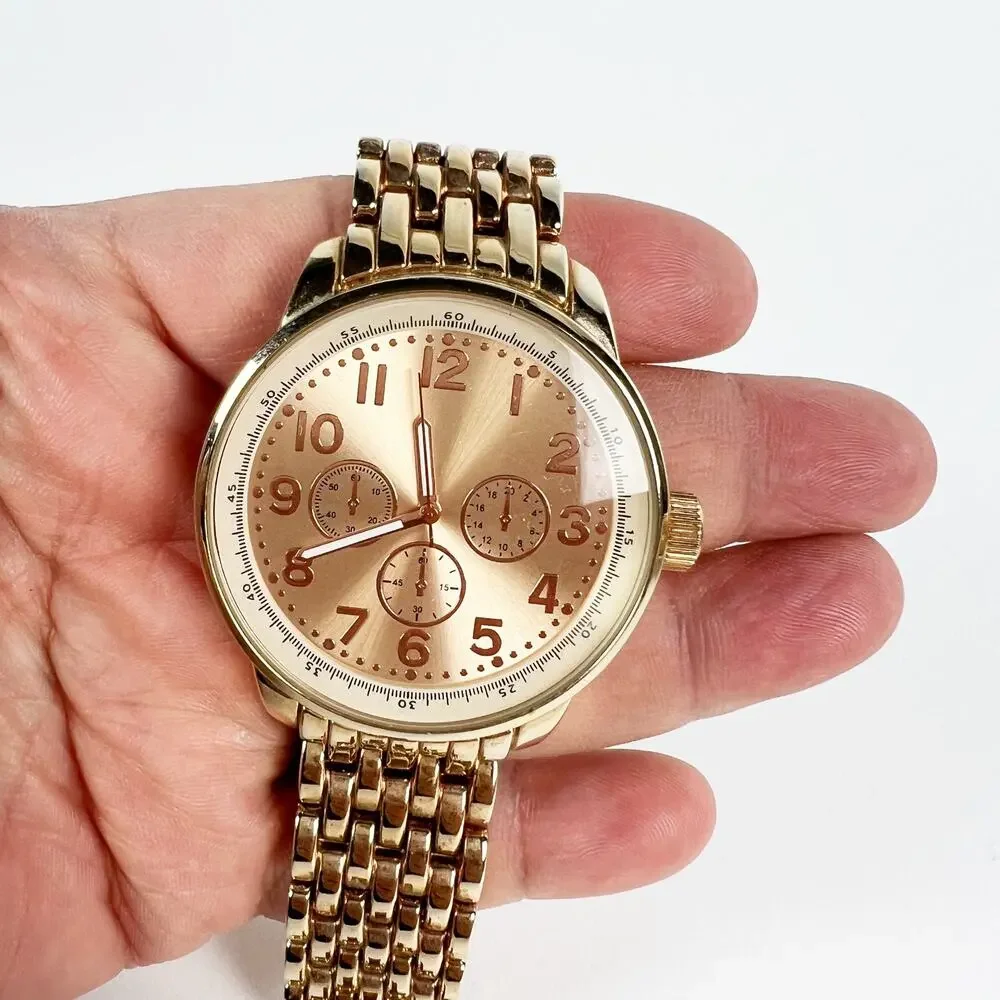 Large gold wristwatch battery tested